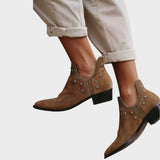 Csillag | Hegyes Orrú Velúr Bokacsizma