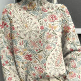 Julia | Vintage Magas Gallérral Paisley pulóver