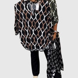 Noor – Grafikus mintás blúz