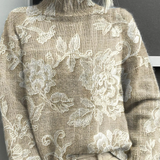 Alicia | Vintage virágmintás gallérral női pulóver