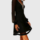 Karcsúsító Ruha V-nyakkal és Betétekkel