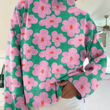 Aspen | Virágmintás kötött pulóver