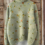 Eliza | Nyomtatott viragos vintage pulóver