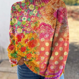 Amelia | Virágmintás és Pöttyös Kötött Pulóver