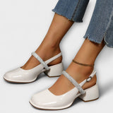 Celandra - Mary Jane csillogó pantokkal és blokk sarkú