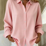 Aurelie | Elegáns Blúz Rózsaszín Gombokkal