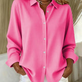 Aurelie | Elegáns Blúz Rózsaszín Gombokkal