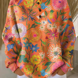 Kamilla™ - Színes virágmintával pulóver