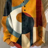 Fanni™ - Gofris pulóver geometrikus mintával