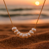 Olivia | Collana di Perle con Bordo Dorato