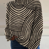 Ainsley | Magas nyakú, kézzel rajzolt pulóver