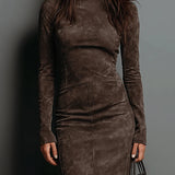 Lorraine | Hosszú barna midi ruha