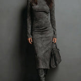 Lorraine | Hosszú barna midi ruha