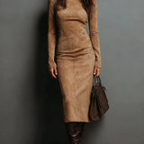 Lorraine | Hosszú barna midi ruha